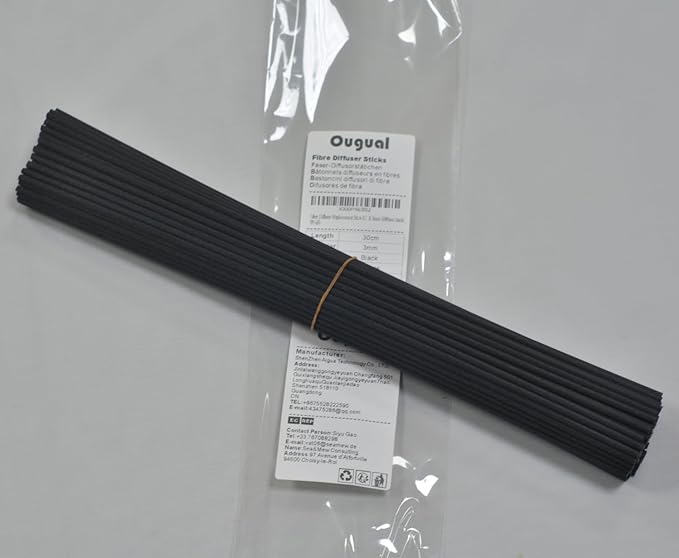 100 Pieces Fiber Reed Diffuser Replacement Refill Sticks (12.5" x 3mm, Black) - AquaVibe