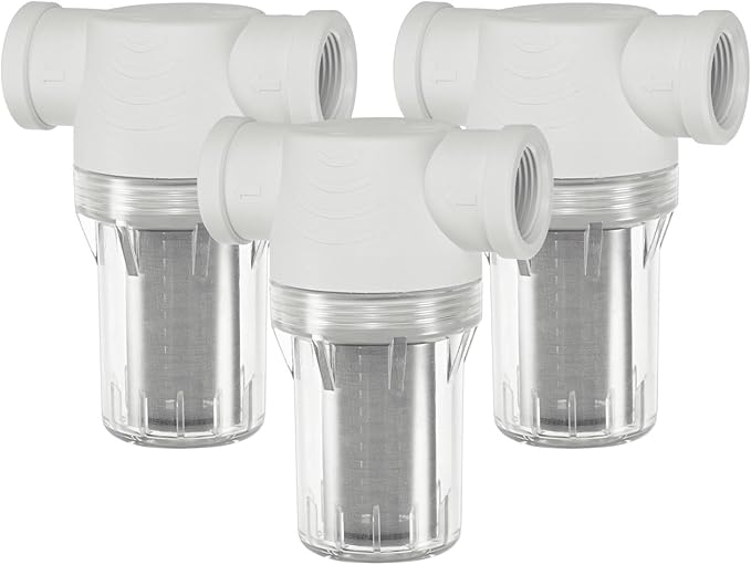 3-Pack Water Pump Strainer with 100 Mesh Stainless Steel Filter Screen, 3/4