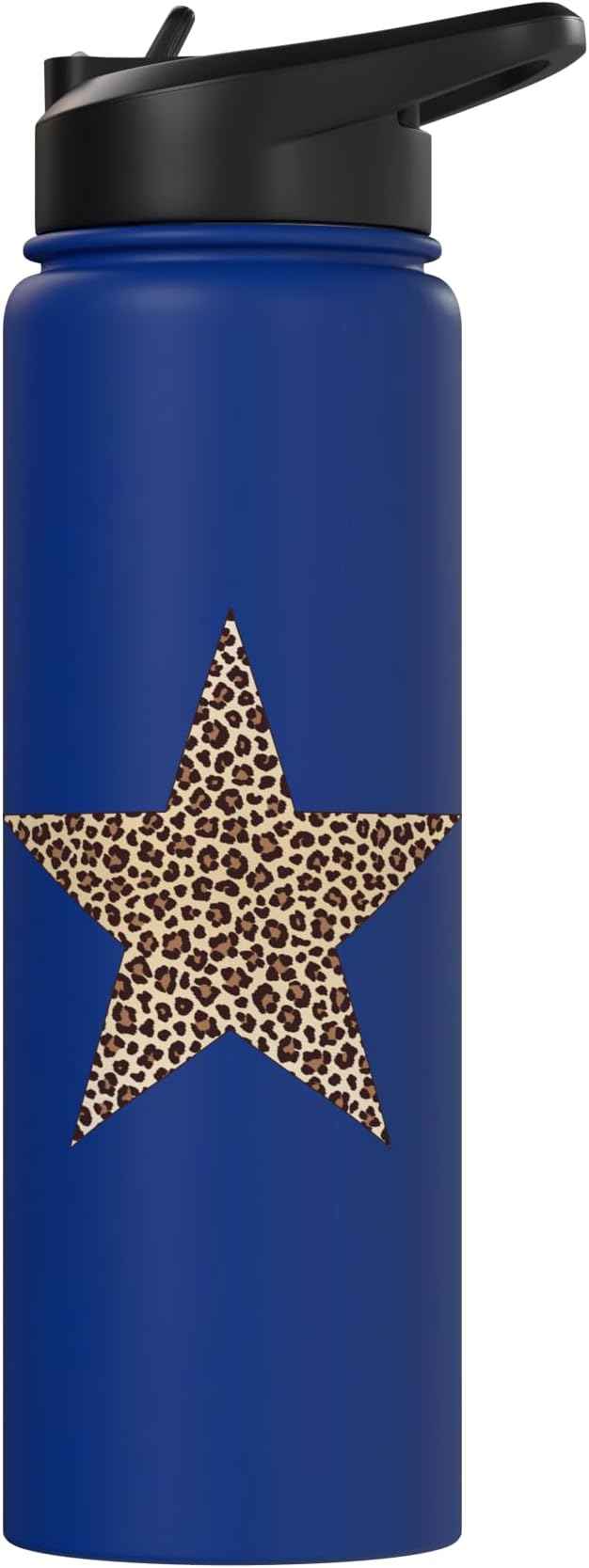 Star Shape - Cute Cheetah Leopard Print Graphic Stainless Steel Insulated Water Bottle