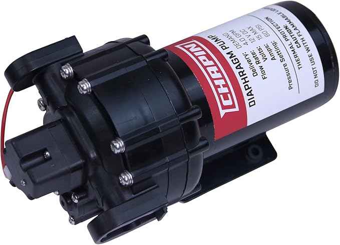 Chapin 6-9215 12V/4.0 GPM 60 PSI Self-Priming Diaphragm Water Pump for ATVs, Marine, Boating, Water Supply, Camping, RV Recreation & Boom Spray Systems