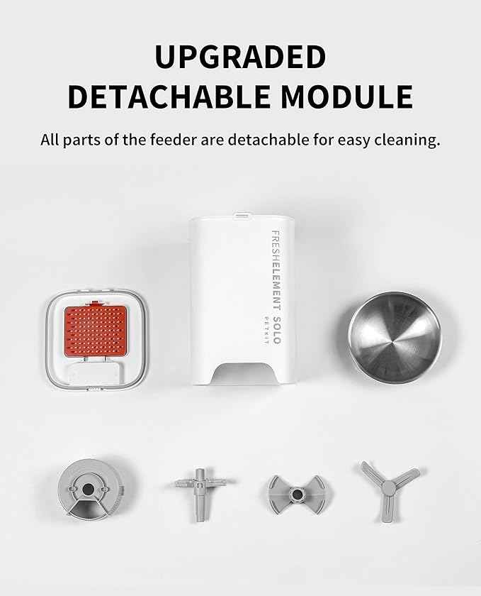 PETKIT Automatic Pet Feeder and Wireless Pump Cat Dog Water Fountain,Scheduled Feeding Cat Feeder Dry Food Dispenser, App Control/USB Charge,Grey Color