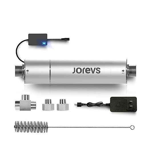 UV Water Filter - Whole House UV LED Water Purifier, Mercury-Free Water Purification System, Easy Installation, 12 GPM for Energy-Saving for Whole Home Water Filtration