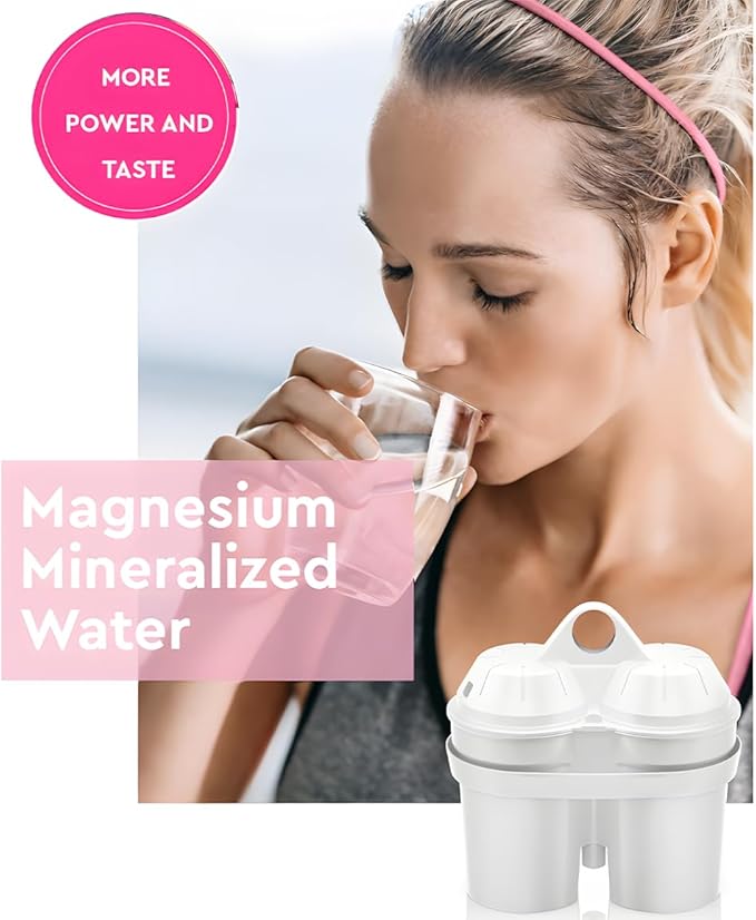 BWT Magnesium Mineralized Water Filter, 3-Pack - Long Life Mg2+ Cartridge for Water Filters, 3x120L Capacity, Maximum Protection for Espresso Machines