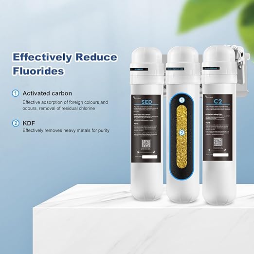 SY GOODLIFE 4-Stage New, Quick Change Direct Connect Under Sink Water Filter System, NSF/ANSI 53&42 Certified to Remove Heavy Metal, Chlorine, Odor & Bad Taste