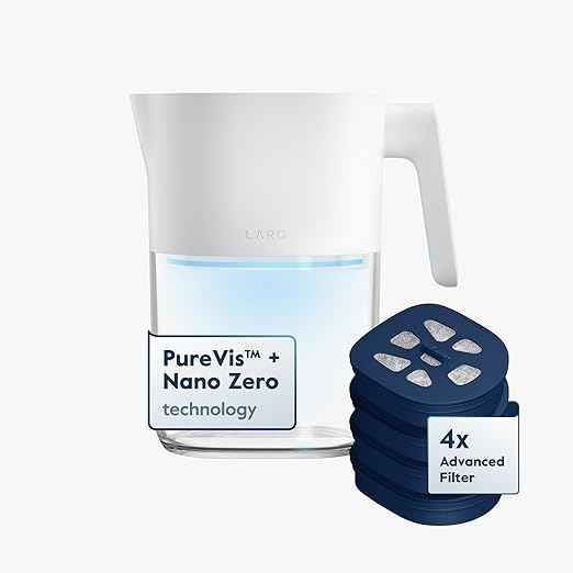 LARQ Hydrated AF Set - Pitcher PureVis 1.9L, Pure White + 4 Advanced Filters