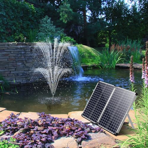 70W Solar Pond Pump with Pond Filter 660 GPH for Outdoor Ponds