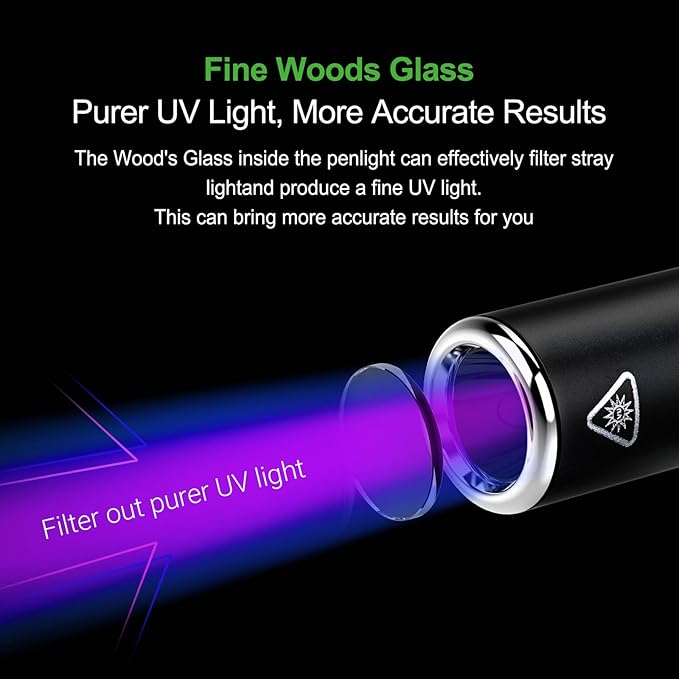 NEXTORCH K33 UV Pen Light, 365 nm Black Light Rechargeable Pocket Flashlight with Black Glass Filter & 1300 mW for Resin, Pet Urine Detection, Evidence Collection, Authentication, Hygiene Inspection