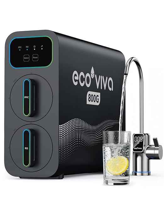 E8 800GPD Compact Reverse Osmosis System 800 GPD Fast Flow RO Water Filter, 9 Stage Tankless Under Sink RO Water Filtration System High Pure to Drain, LED Smart Real-Time Display Faucet