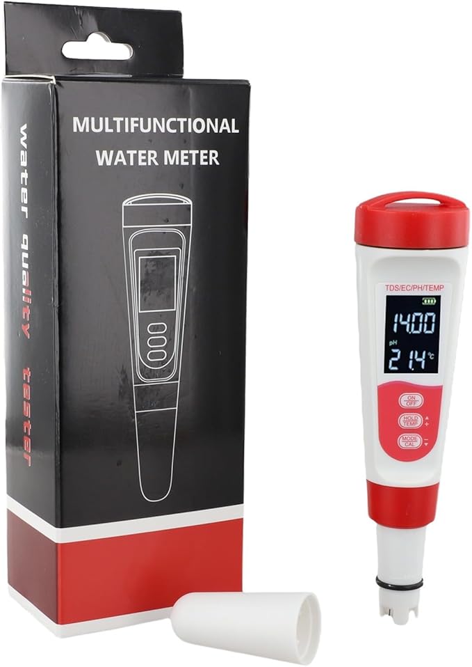 4 in 1 Digital Water Quality Tester Automatic Calibration IP67 Waterproof pH Meter for Precision-Testing