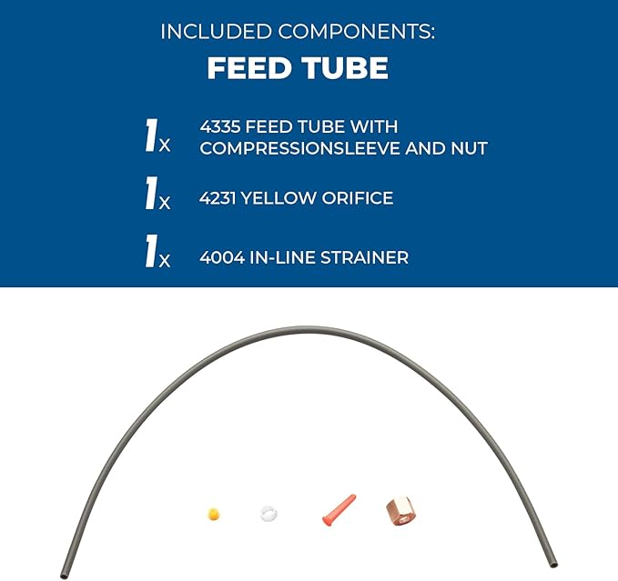 4335 Feed Tube with Sleeve for Aprilaire Humidifiers 600, 400A, 400M, 500, 500A, 500M, 400, 600A 600M,Includes #4004 In-Line Strainer #4231 Yellow Orifice,Humidifier Parts & Accessories - AquaVibe
