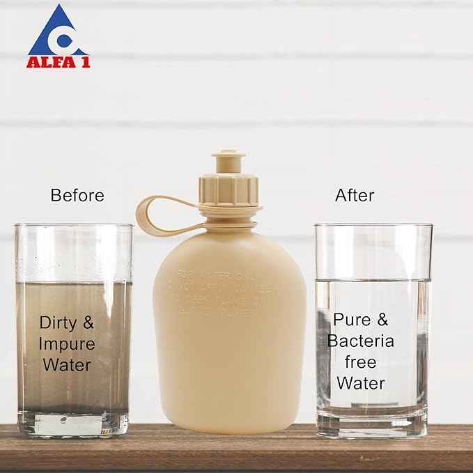 ALFA1 M01 Hollow Fiber Replacement Cartridge (Pack of 2) | Compatible with GI Water Filter Canteen | UF Membrane Microfilter for Outdoor, Travel & Emergency Use