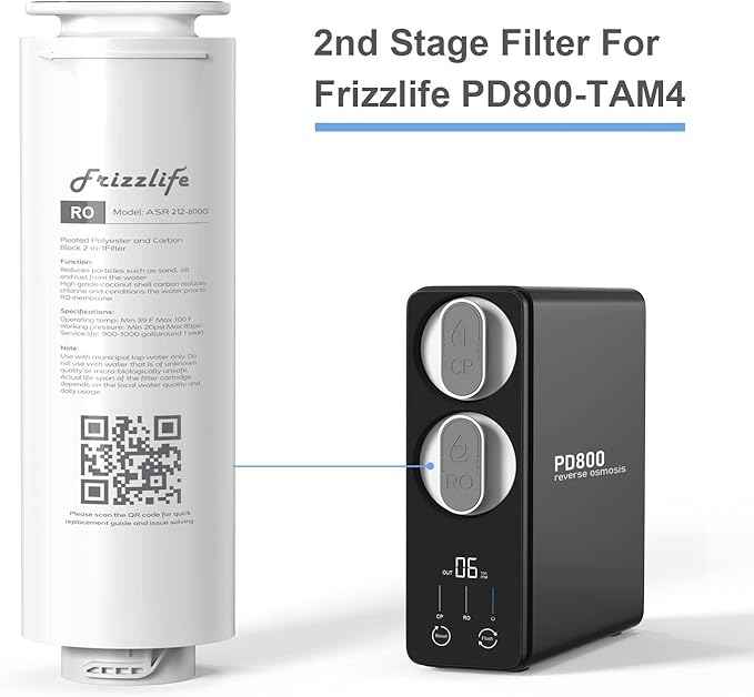 Frizzlife ASR212-800G RO Replacement Filter Cartridge For PD800-TAM4 (2nd Stage)