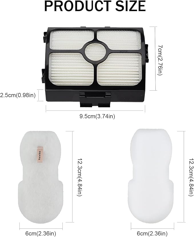 Vacuum Filter Replacement for Shark HZ3002 HZ3000 HZ4001AMZ HZ4002 Stratos Ultralight Corded Stick Vacuum Cleaner, Replace part XFFKHZ3000 XHFHZ3000, 2 HEPA Filter & 6 Foam and Felt Filters - AquaVibe
