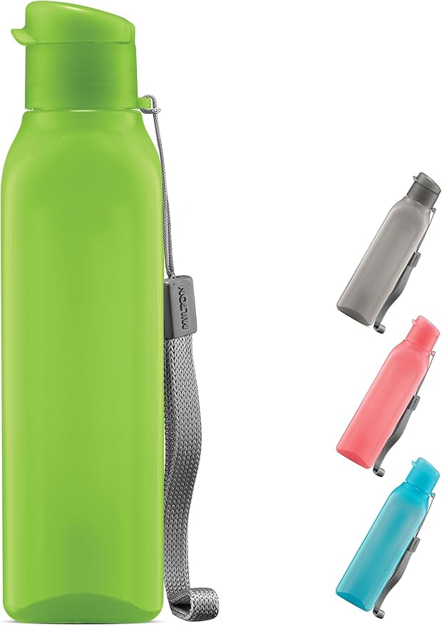 MILTON Travel Water Bottle – 1Pcs Reusable Sports Bottle with Easy Open Close Lid and Leakproof Neck – Food Grade Plastic Water Bottles for Adults and Kids, School, Gym