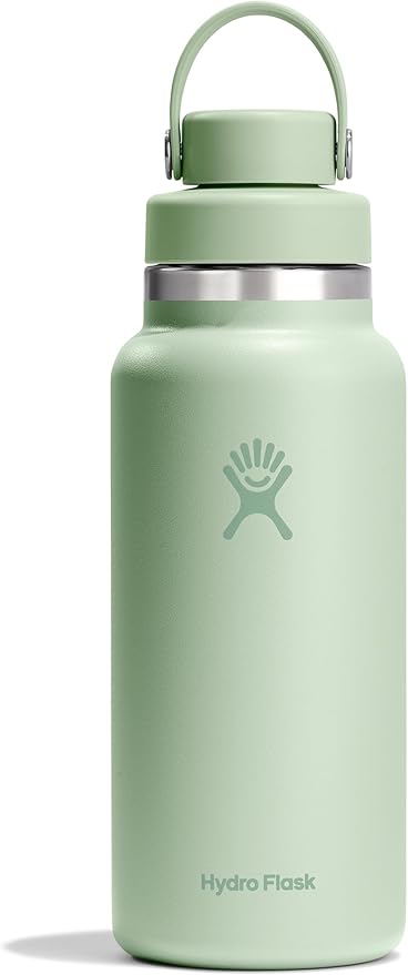 Hydro Flask Water Bottle - Insulated Stainless Steel - Wide Mouth Chug Lid, Non Spill, Leakproof in 32 Oz Aloe Green