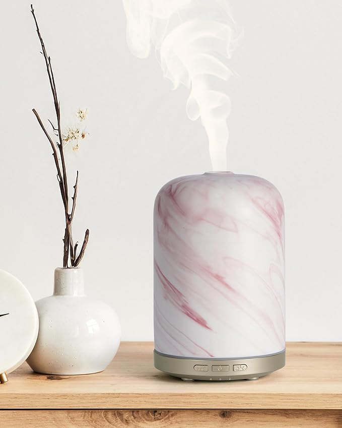 Essential Oil Diffuser – Ultrasonic Aromatherapy Diffuser, Health Night Light, Timer & Auto Shut-Off, BPA-Free, 120ml Oil Diffuser for Home, Office, or Spa