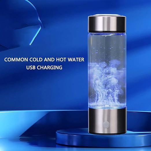 Hydrogen Water Bottle Generator,Portable Hydrogen Water Ionizer Machine, Hydrogen Water Pitcher with New PEM/SPE Technology,Hydrogen Rich Water Glass Health Cup for Home Travel(420ML)