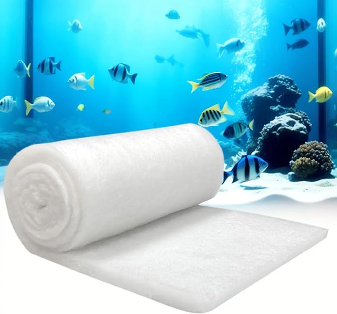 Aquarium Filter Floss for Fish Tank Filters -Micro Fine Multi-Layer Aquarium Filter Pad-Filter Media Roll for Crystal Clear Water Cut to Size 12"x72"x0.5"