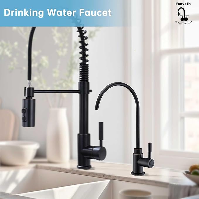 Drinking Faucet, Oil Rubbed Bronze Reverse Osmosis Faucet Single Handle RO Brass Water Filter Faucet Kitchen Bar