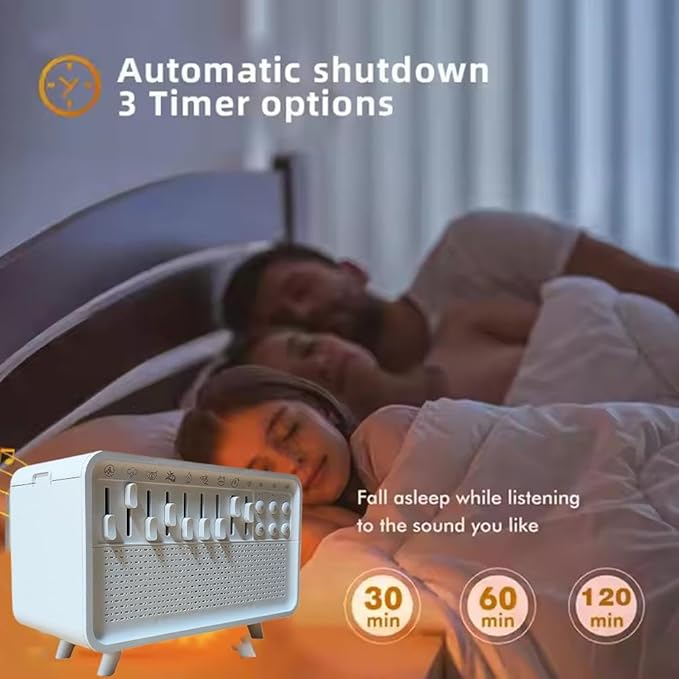 4 in 1 White Noise Night Light Humidifier with Sound Machine, 8 Ambient Sounds, Aromatherapy Humidifier for Sleep Meditation Work Yoga