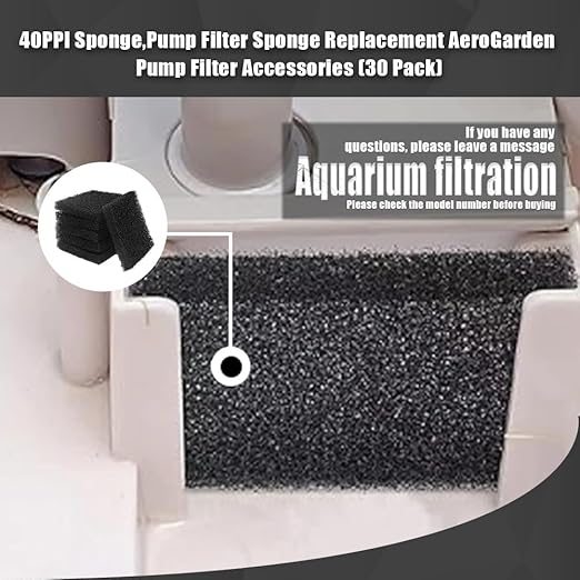 40PPI Sponge,Pump Filter Sponge Replacement AeroGarden Pump Filter Accessories (30 Pack)