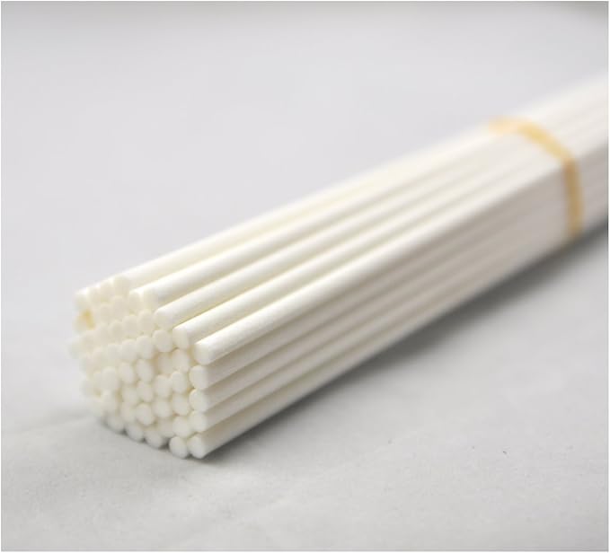50 Pieces Fiber Reed Diffuser Replacement Refill Sticks for Aroma Fragrance (White, 10" x4mm) - AquaVibe