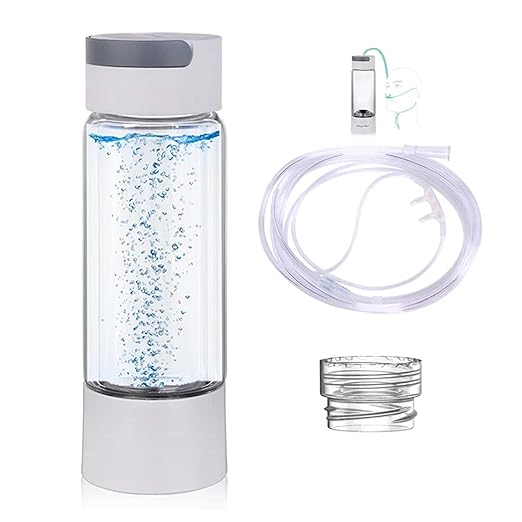 Hydrogen Water Bottle Generator, Portable H2 Water Ionizer Machine Cup with Rechargeable Glass Bottle, Healthy Alkaline Hydrogen Ions Water Maker for Exercise, Travel