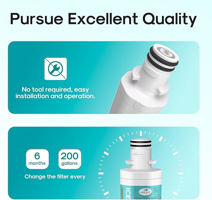 ICEPURE PRO ADQ74793501 NSF/ANSI 401 Certified Replacement LT1000P Kenmore Elite 46 9980, ADQ747935 LT1000PC LT1000 MDJ64844601 ADQ74793502 LMXS28626S LFXS26973S Refrigerator Water Filter, 4PACK