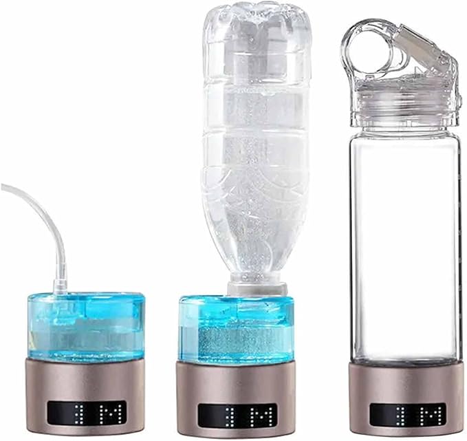 Hydrogen Rich Water Cup, SPE Technology Ionizer,with LED Smart Display, Portable USB Rechargeable Ionized Water Generator, with Inhaler Adapter