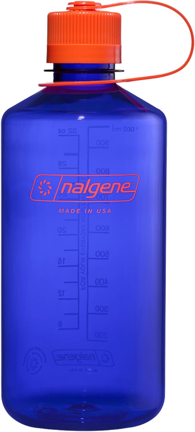 Nalgene 32 oz Narrow Mouth Water Bottle | BPA-Free, Durable & Leak Proof, Lightweight Bottle for Gym, Office & Travel, Periwinkle
