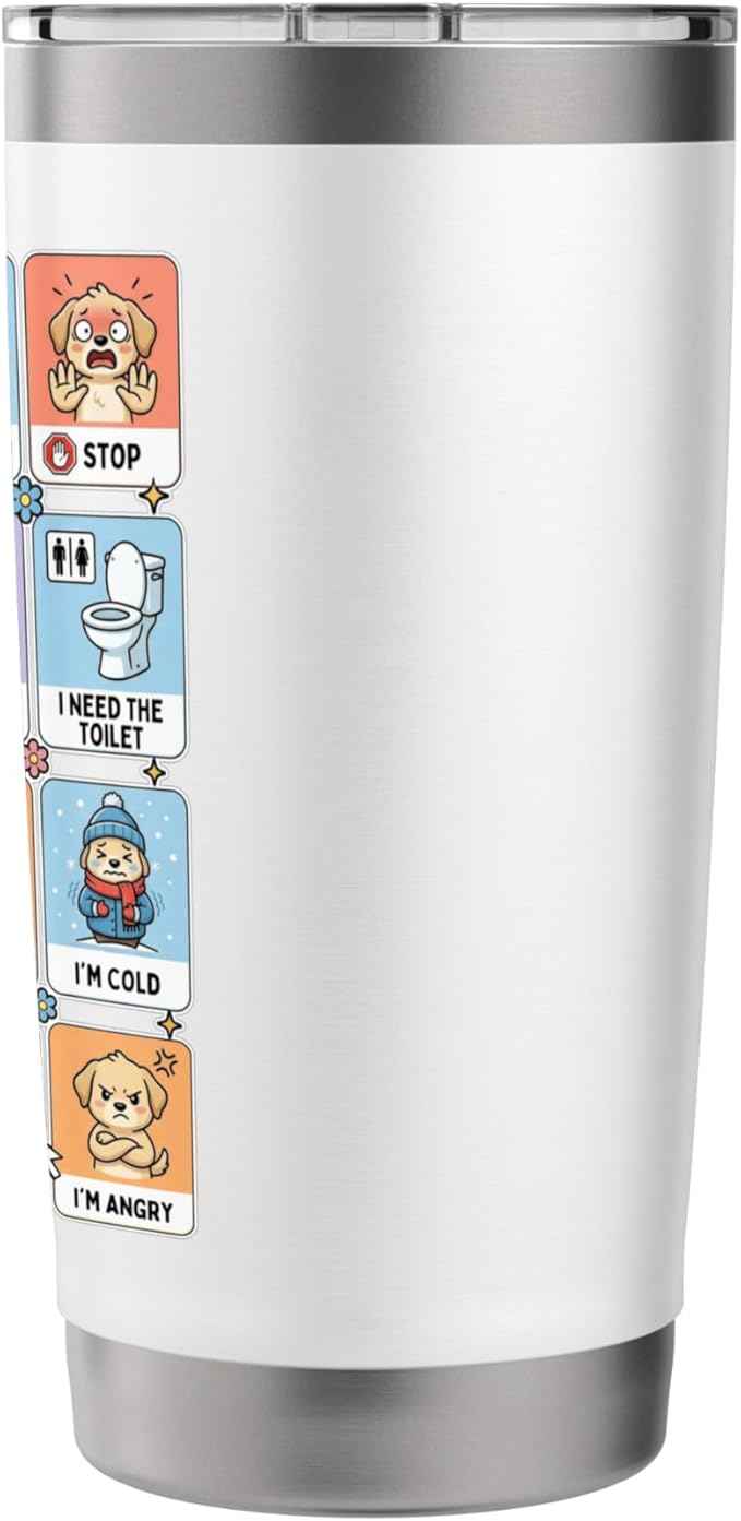 Autism ACC Communication Dog Lovers Kids Cute Autistic Stainless Steel Insulated Tumbler