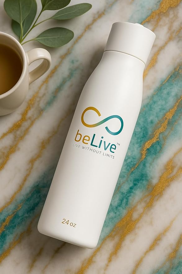 BeLive Smart Water Bottle – Premium Stainless Steel, UV-C Self-Cleaning Lid, Digital Temperature Display, 24 oz Reusable Bottle