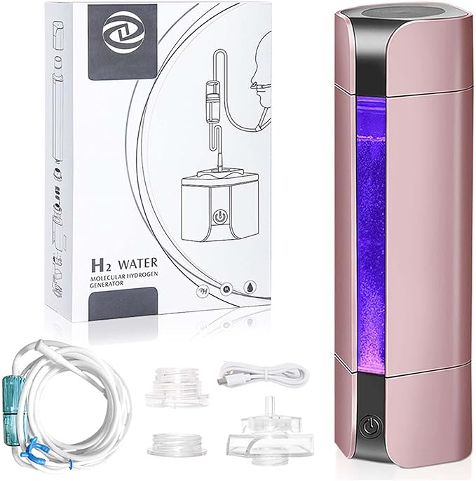 3-in-1 Portable Hydrogen Water Maker, Up to 3000PPB, 350ML Hydrogen Water Generator, with Inhaler, USB Rechargeable, Anti-Oxidation and Anti-Aging