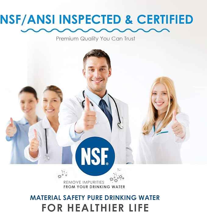 RO Water Filters Cartridge Replacement for 5-Stage with 75 GPD RO Membrane NSF certified Safe Drinking Water Filtration Reverse Osmosis Systems
