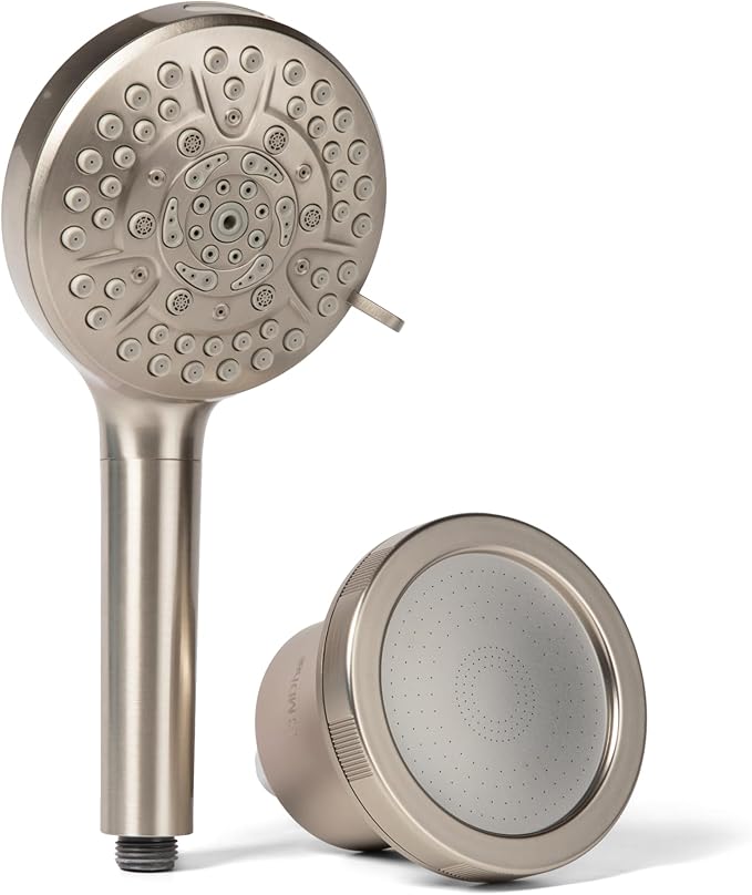 MDhair Mounted & Handheld Filtered Showerhead Set for Healthier Hair & Skin - Multi-Stage Filter Removes Chlorine & Heavy Metals, Dermatologist-Formulated Shower Head Filter for Hard Water