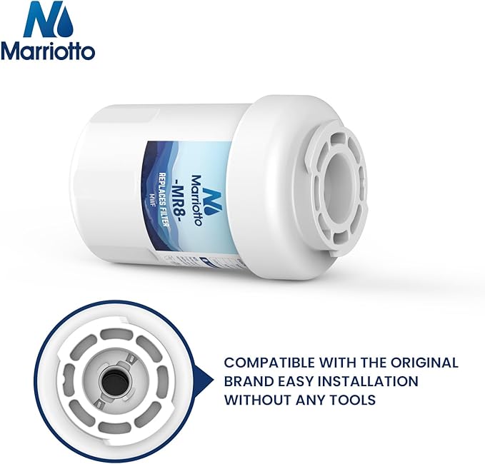MARRIOTTO Smart Water Filters for Refrigerators NSF 42 Certified Cartridges Compatible with MWF, MWFA, MWFP, GWF, GWFA, 46-9991, HDX FMG-1, WFC1201, 1 Pack - AquaVibe