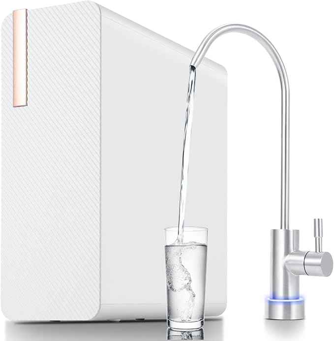 GarveeHome Reverse Osmosis System, 600 GPD Tankless Reverse Osmosis Water Filter, 2:1 Pure to Drain, NSF/FC/SGS Certified, Under-Sink Water Filtration System