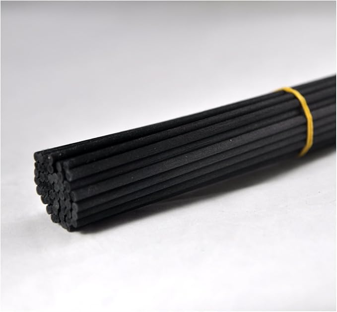 50 Pieces Fiber Reed Diffuser Replacement Refill Sticks for Aroma Fragrance (Black, 12" x3.5mm) - AquaVibe
