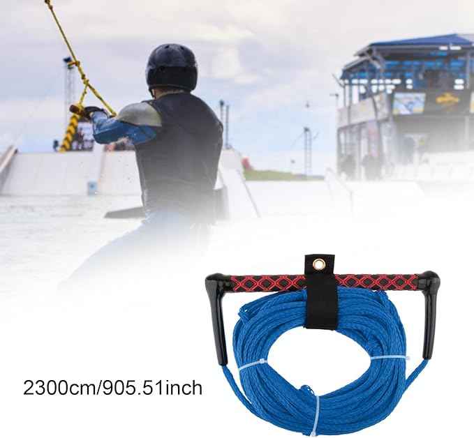 Water Ski Rope Wakeboarding Tow Line with Handle Grip Heavy Duty Water Ski Tow Rope Wakeboard for Surfing Accs, Blue Rope