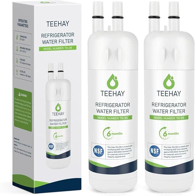 TEEHAY WHR1RXD1 Water Filter 1 Replacement, Compatible with Whirlpool WRS321SDHV, WRS321SDHB, WRS321SDHW, WRS321SDHZ, WRS325SDHB, WRS571CIHV, WRS571CIHV, WRSF5836RZ, WRS311SDHM, 2 Pack
