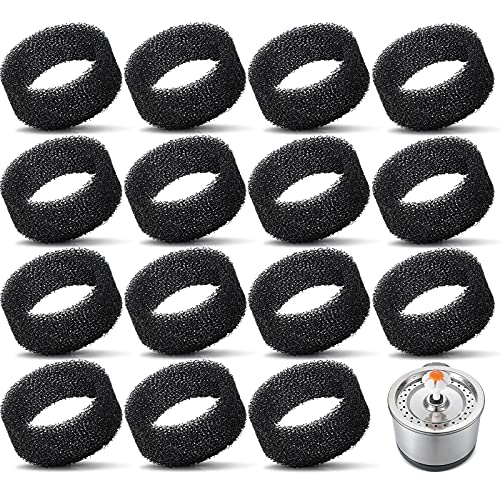 16 Pieces Pet Fountain Foam Filters Round Sponge Black Filter Foam Cat Fountain Replacement Filter for 2.5 L (16 Count)