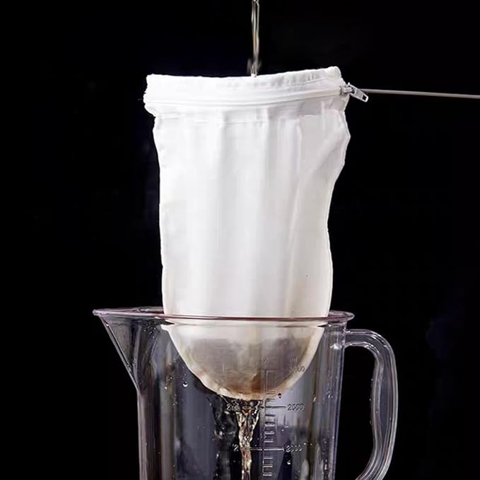 Ultra Fine Mesh Strainer Bags, Reusable Fine Mesh Strainer with Handle, Yogurt Strainer, Cheese Cloths, Suitable for Filtering Tea, Yogurt,Juice,Lard, Bacon Grease, Coffee and Milk