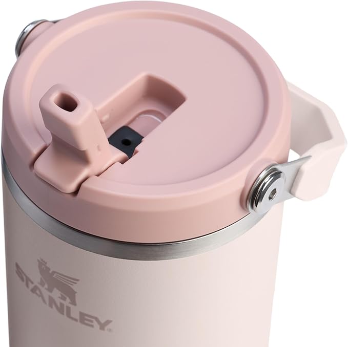 STANLEY IceFlow 2.0 Flip Straw Tumbler with Handle 40 oz | Twist On Lid and Flip Up Straw | Leak Resistant Water Bottle | Insulated Stainless Steel | BPA-Free | Rose Quartz