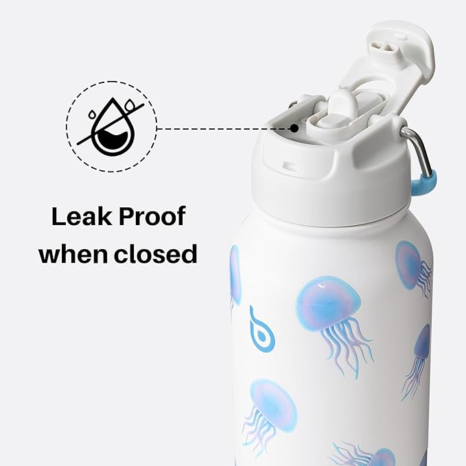 BOTTLE BOTTLE 32oz Insulated Water Bottle Stainless Steel Sport Water Bottle with Straw Dual-use Lid Design for Gym with Pill Box