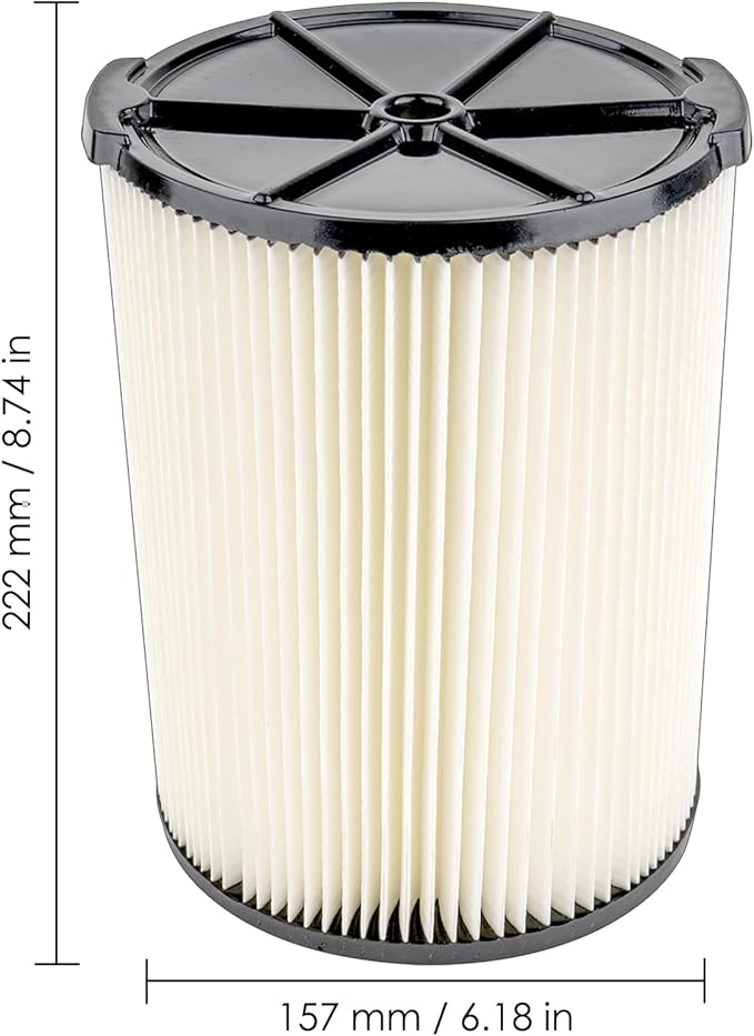 (2 Pack) VF4000 Replacement Cartridge Filter Compatible With RIDGID 72947 Wet dry Vac 5 to 20 Gallon 6-9 Gal Husky Vacuum RV2400A RV2600B WD5500 WD0671 Vac, VF4000 filter 2 Pieces - AquaVibe