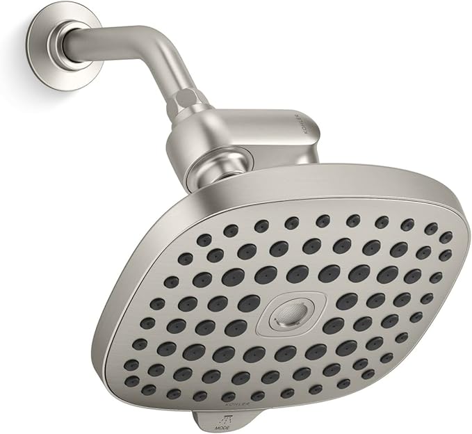 KOHLER R24670-G-BN Aquifer Filtered Showerhead with Water Filter System, Multifunction Shower Head with Filters Combo Kit for Skin and Hair, Vibrant Brushed Nickel