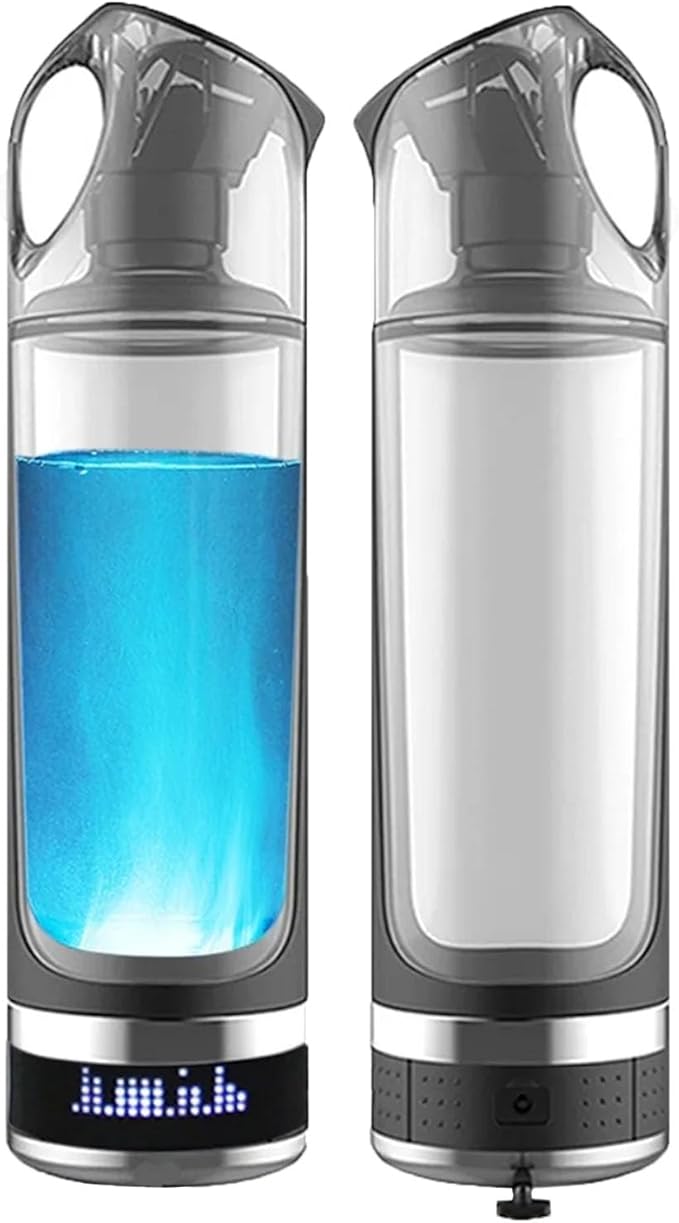 H2 Rich Hydrogen Water Bottle, Portable Hydrogen Rich Water Generator, USB Rechargeable Electrolysis Ionizer Generator Cup, with LED Indicator Light