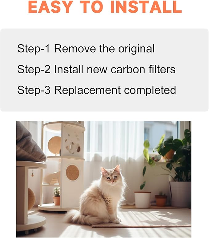 ULTRA GREEN 8-Pack Carbon Filters Compatible with Litter Robot 4 Thickened Replacement Filters for Cat Boxes LR4, to Absorb Pet Odors, Keeping The Home Fresh
