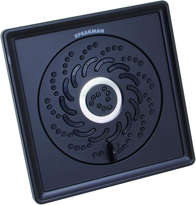 Speakman S-5002-MB-E2 Rainier Exhilaration High Pressure Fixed Shower Head, 2 GPM, Matte Black