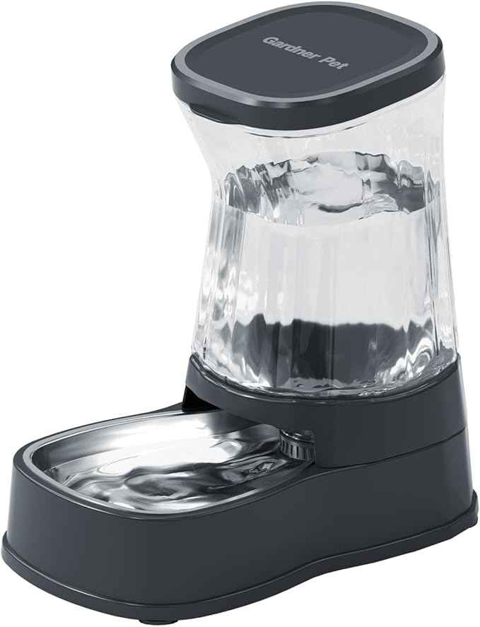 Gardner Pet Automatic Dog Water Dispenser Gravity Stainless Steel Water Waterer Feeder, 100% BPA-Free Large Capacity Water Feeding Bowls for Medium & Large-Sized Dogs,Cats, Other Pets -(2.1 Gallons)
